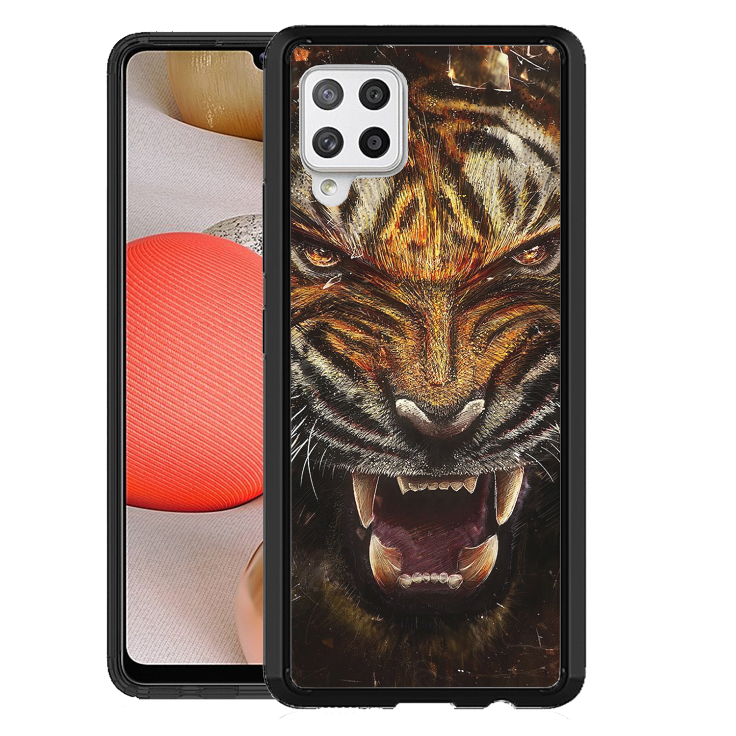 For Samsung Galaxy A42 5G [BLACK BUMPER][Clear TPU Shield SET1]