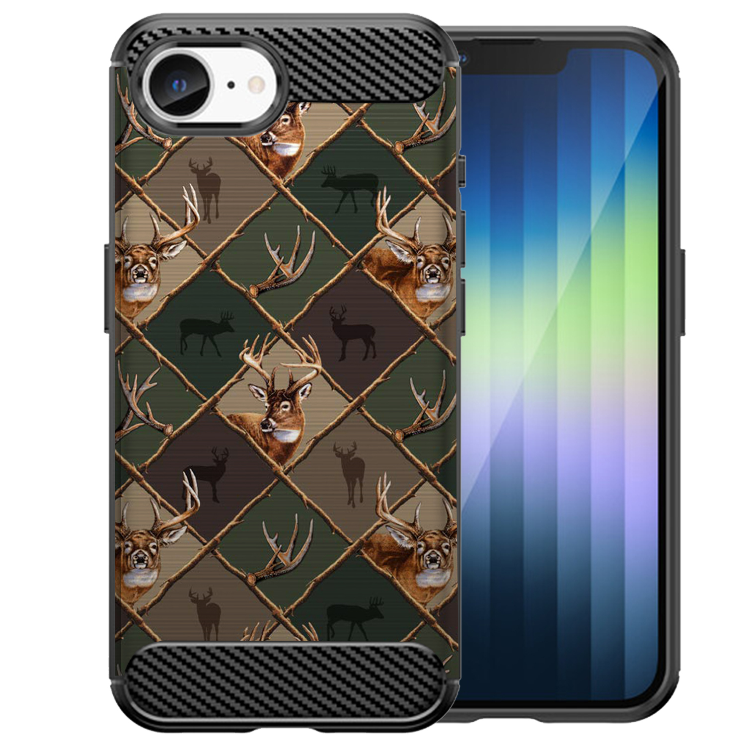 For [Apple iPhone 16E][Flex TPU Fiber SET12] Slim Shock Combat Case