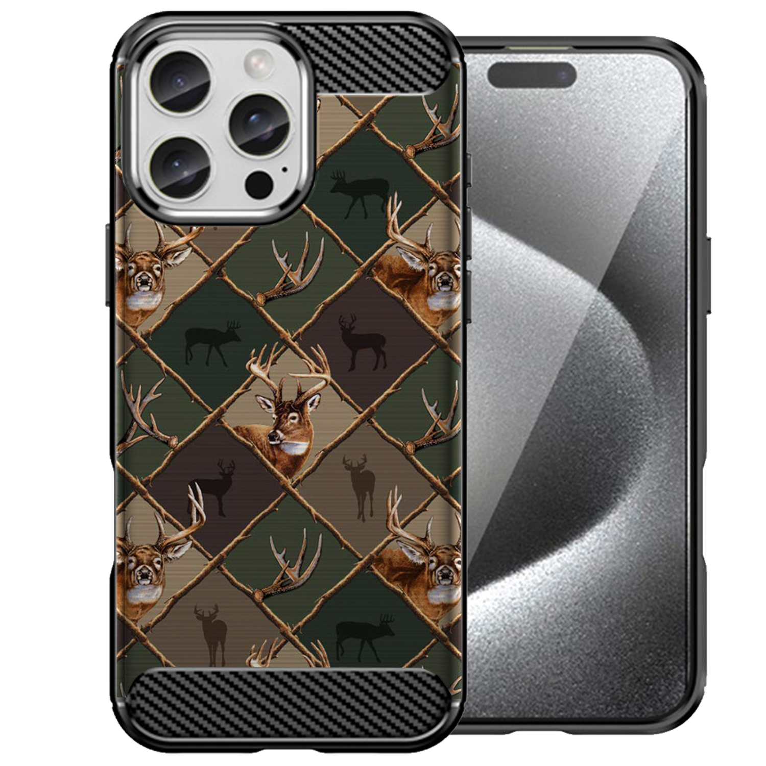 For [iPhone 16 PRO (6.3″)][Flex TPU Fiber SET12] Slim Shock Combat Case