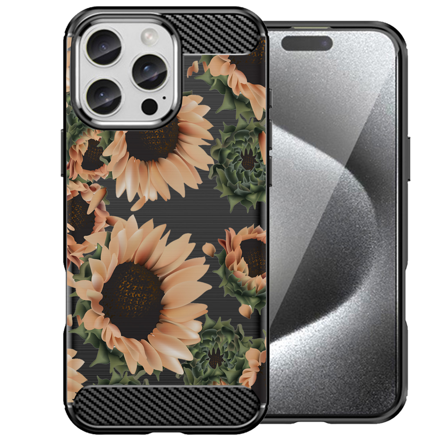 Case For [iPhone 16 PRO (6.3″)][FLEX TPU SET16] Slim Matte Floral Design