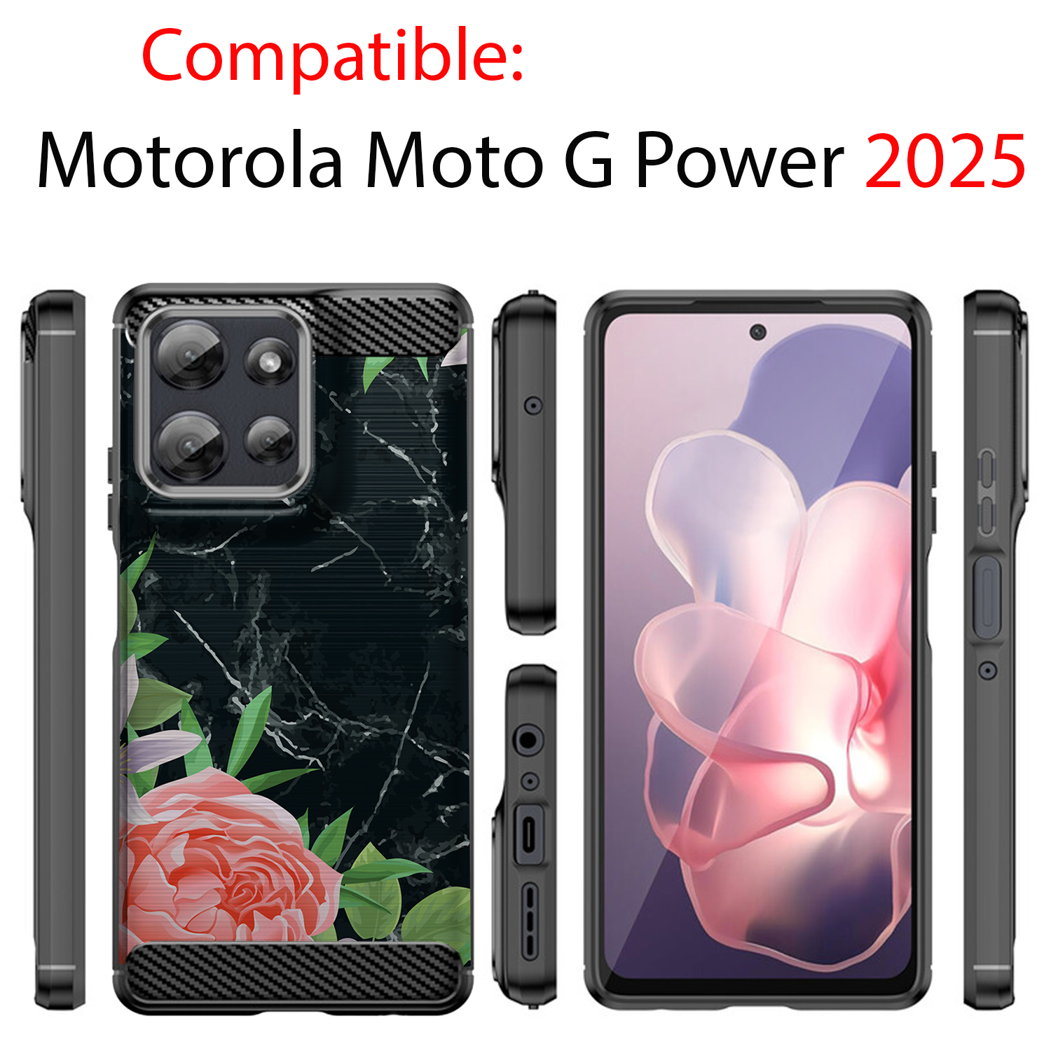 Case For Moto G Power 2025 | Flex TPU Fiber | Slim Black Protective Cover - Picture 7 of 53