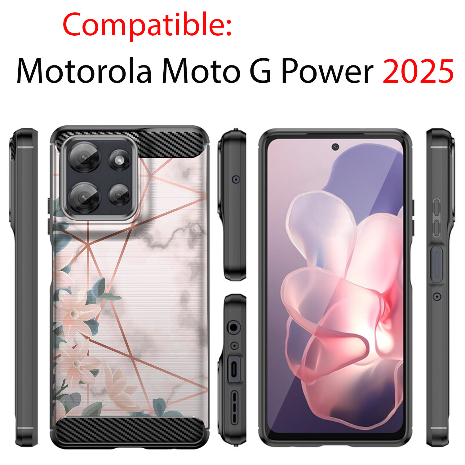 Case For Moto G Power 2025 | Flex TPU Fiber | Slim Black Protective Cover - Picture 11 of 53
