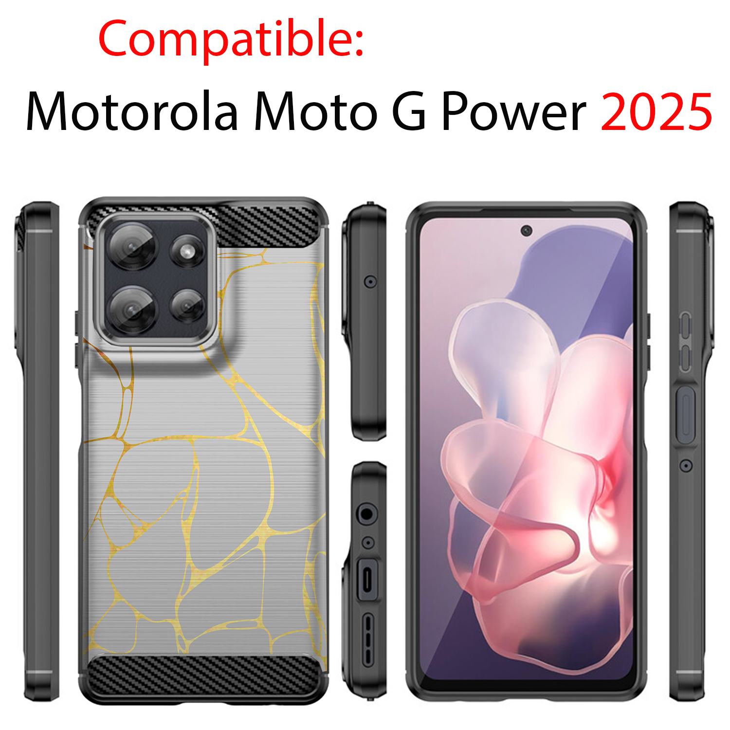 Case For Moto G Power 2025 | Flex TPU Fiber | Slim Black Protective Cover - Picture 15 of 53