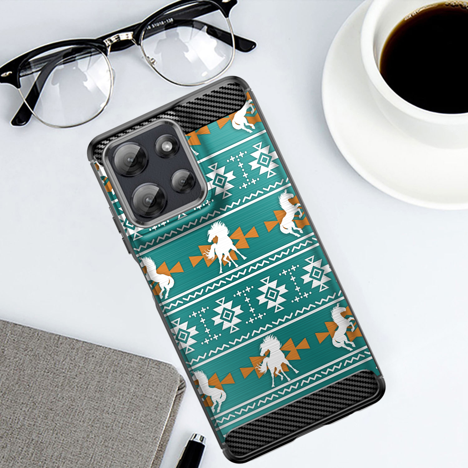 Case For Moto G Stylus 2025 | Flex TPU | Tribal Design Slim Flexible Black Case - Picture 13 of 41