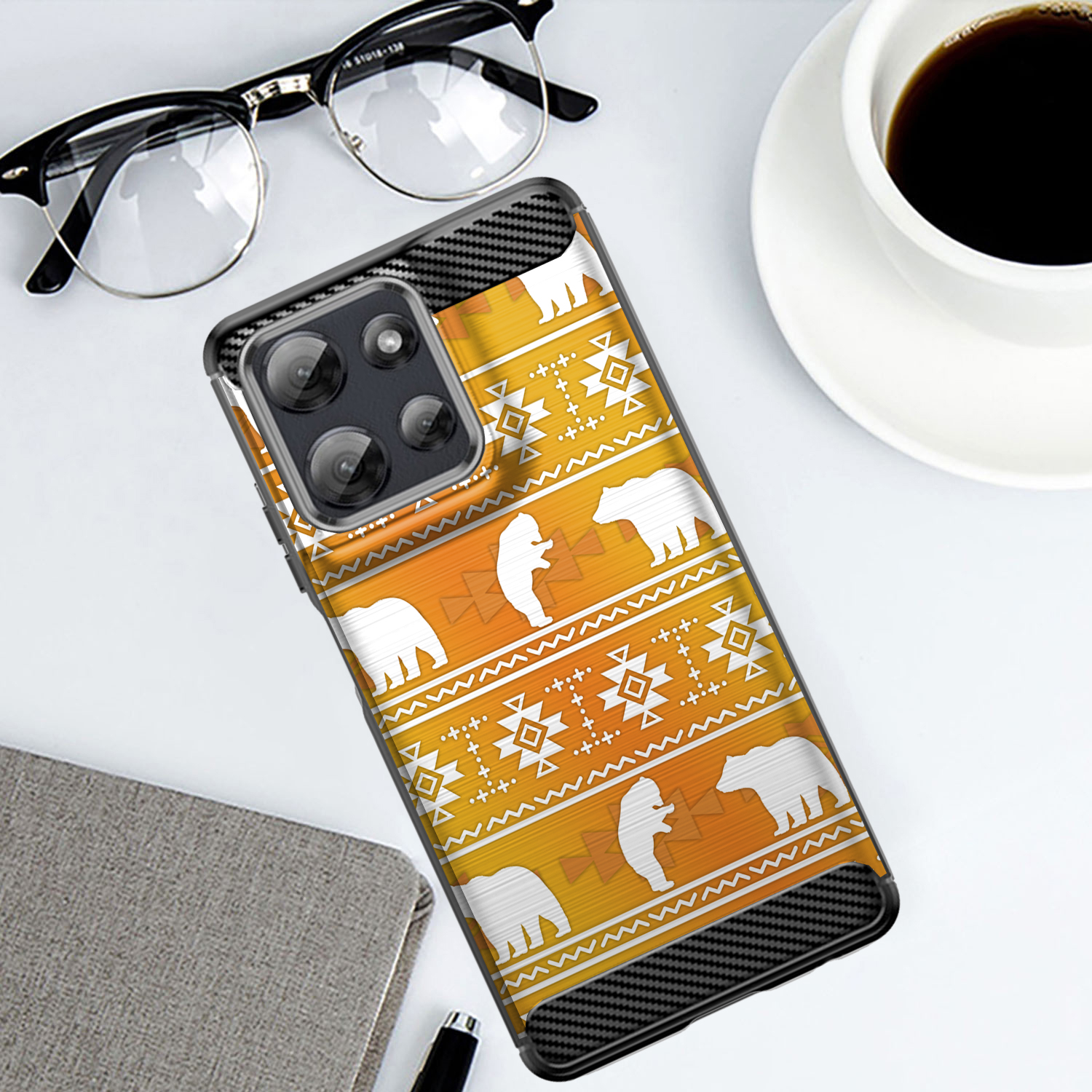 Case For Moto G Stylus 2025 | Flex TPU | Tribal Design Slim Flexible Black Case - Picture 25 of 41
