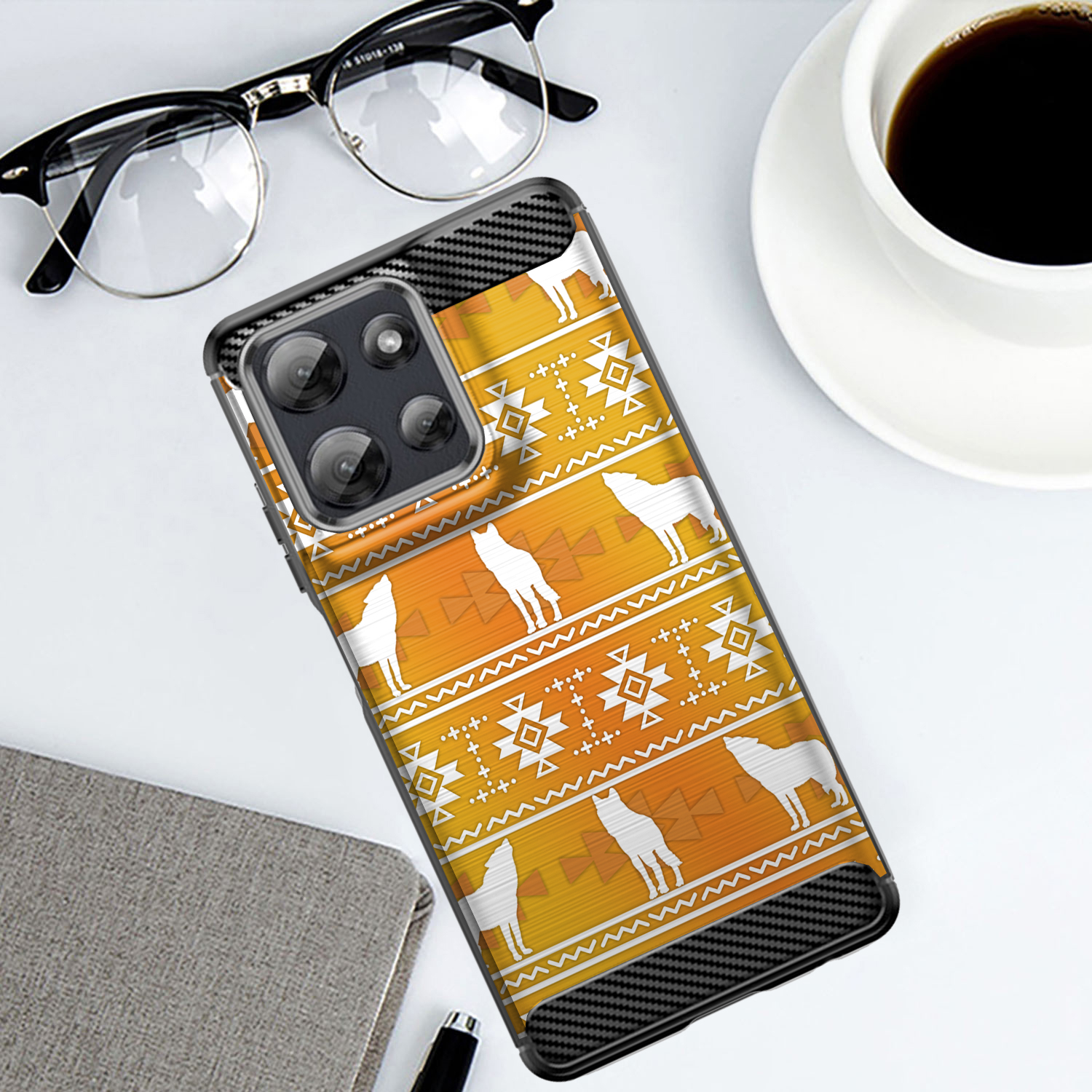 Case For Moto G Stylus 2025 | Flex TPU | Tribal Design Slim Flexible Black Case - Picture 33 of 41