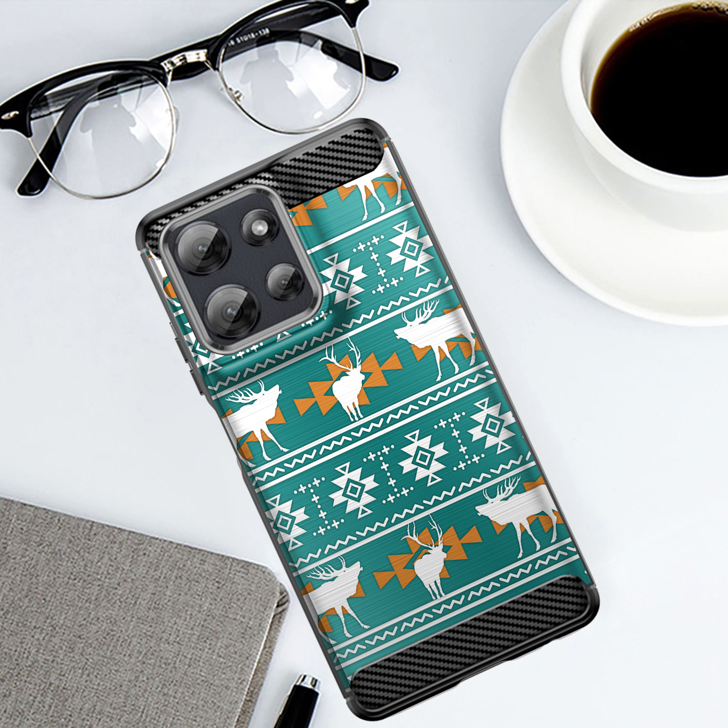 Case For Moto G Stylus 2025 | Flex TPU | Tribal Design Slim Flexible Black Case - Picture 37 of 41