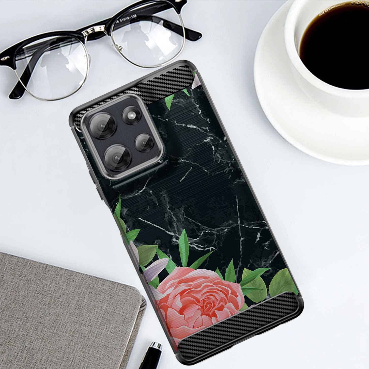 Custodia per Moto G Stylus 2025 | Flex TPU Fibra | Cover Protettiva Slim Nera - Foto 9 di 53
