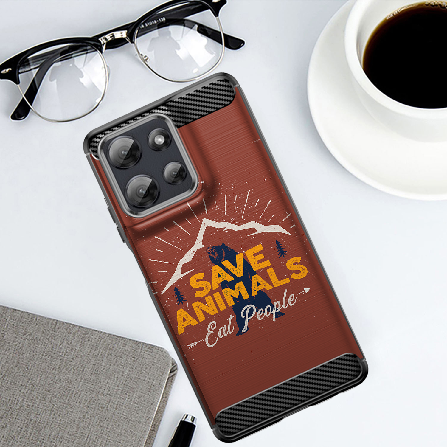 Hülle für Moto G Stylus 2025 | Flex TPU Faser | Matt Schwarz Flexibel Cover - Bild 9 von 89