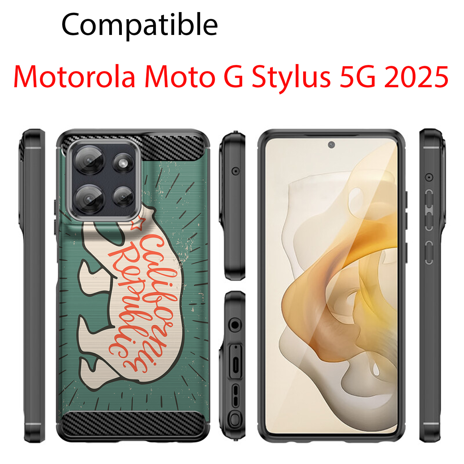 Case For Moto G Stylus 2025 | Flex TPU | Tribal Design Slim Flexible Black Case - Picture 3 of 41