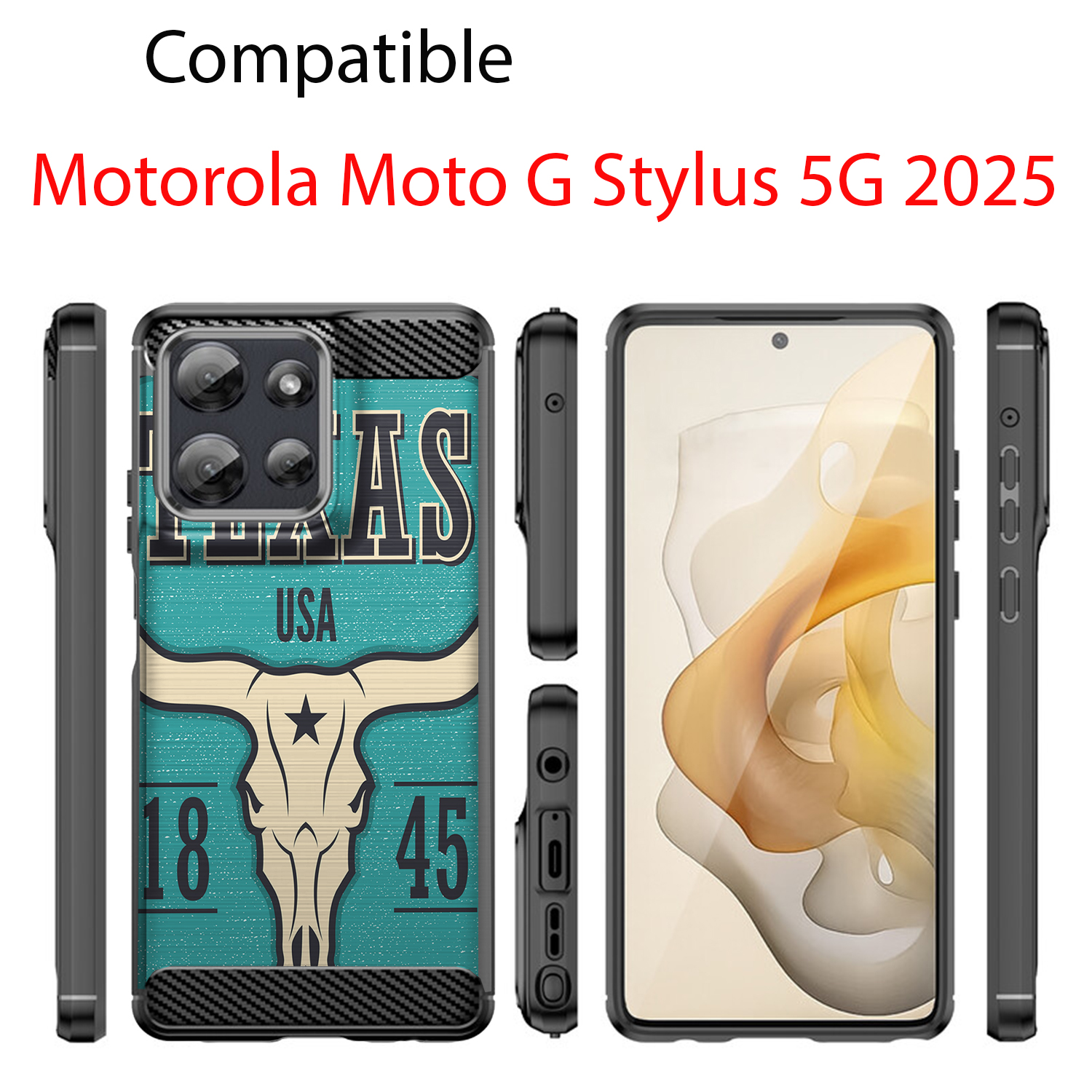 Case For Moto G Stylus 2025 | Flex TPU | Tribal Design Slim Flexible Black Case - Picture 7 of 41
