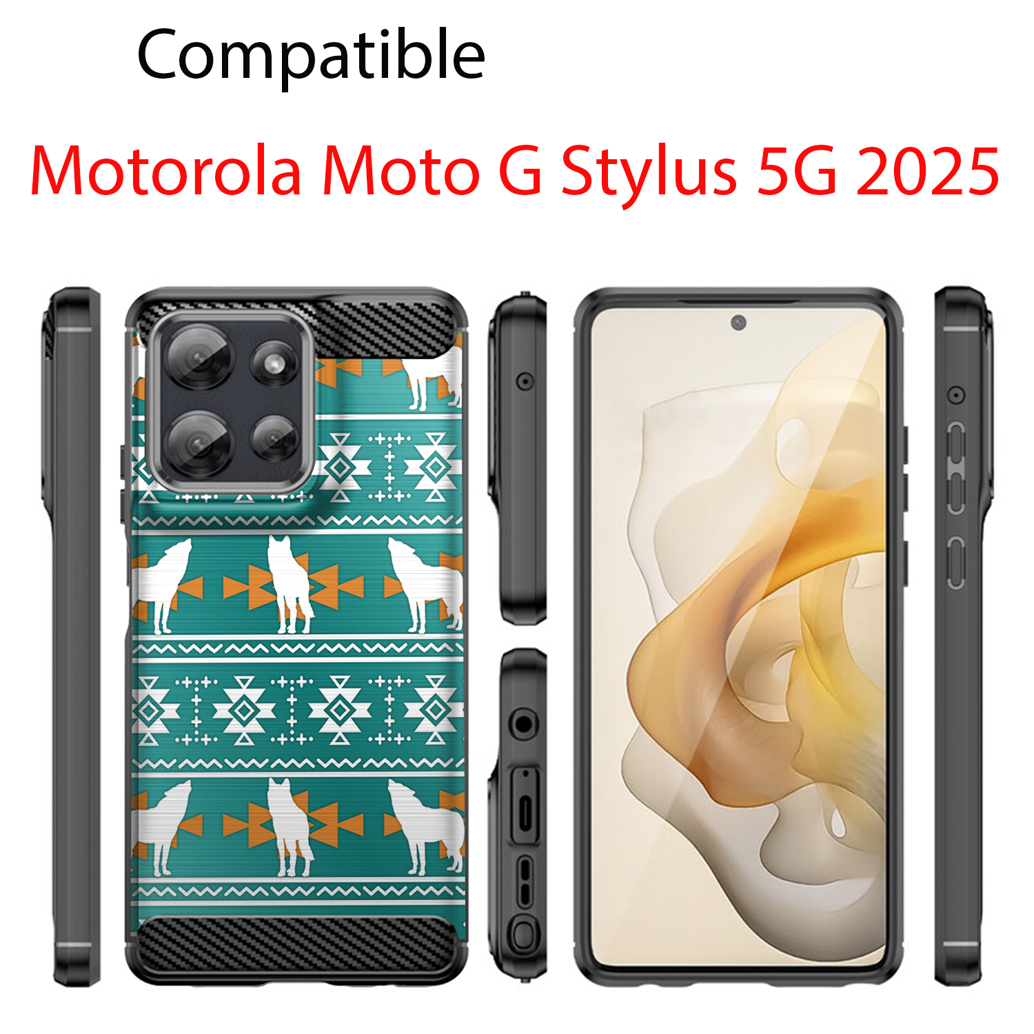 Case For Moto G Stylus 2025 | Flex TPU | Tribal Design Slim Flexible Black Case - Picture 27 of 41