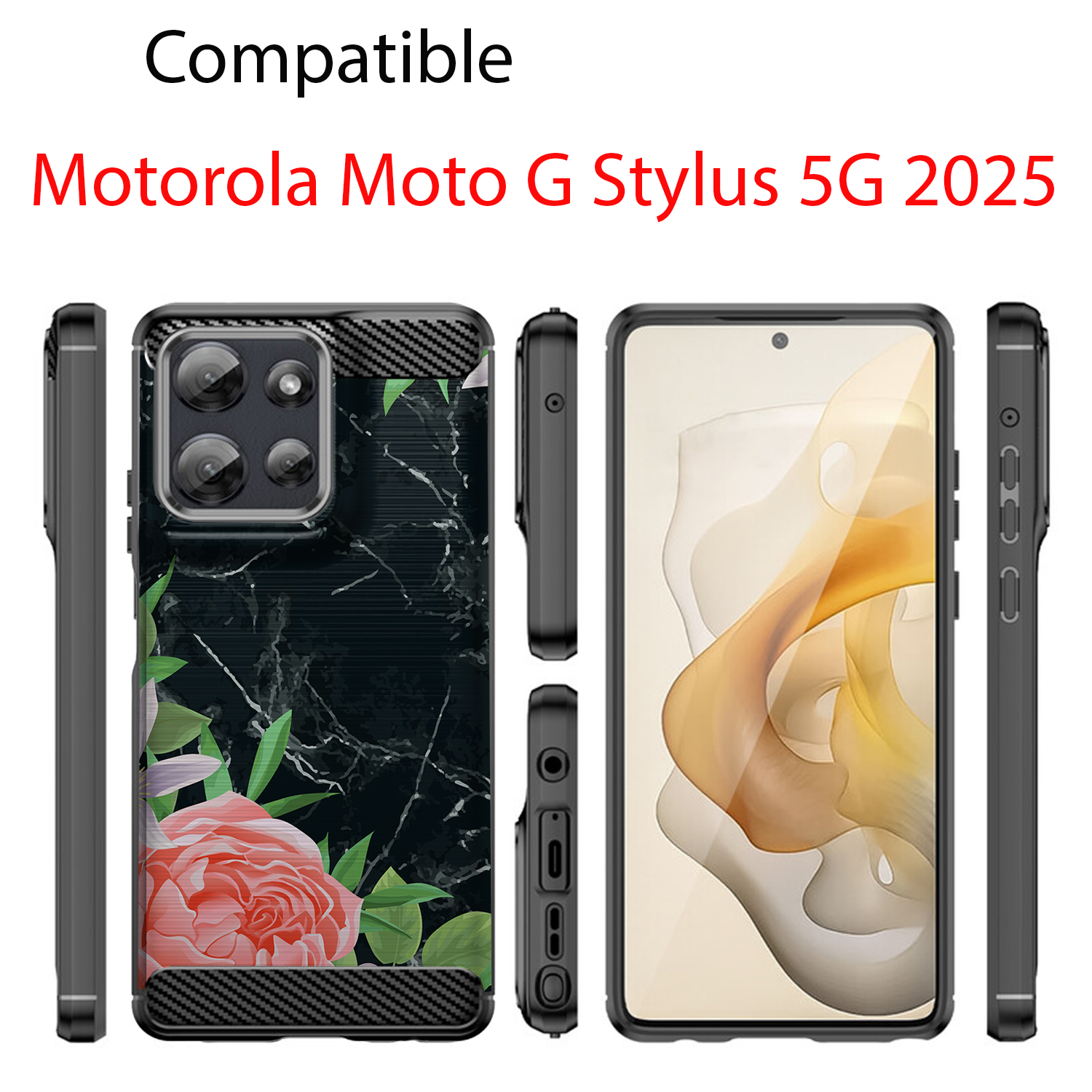Custodia per Moto G Stylus 2025 | Flex TPU Fibra | Cover Protettiva Slim Nera - Foto 7 di 53