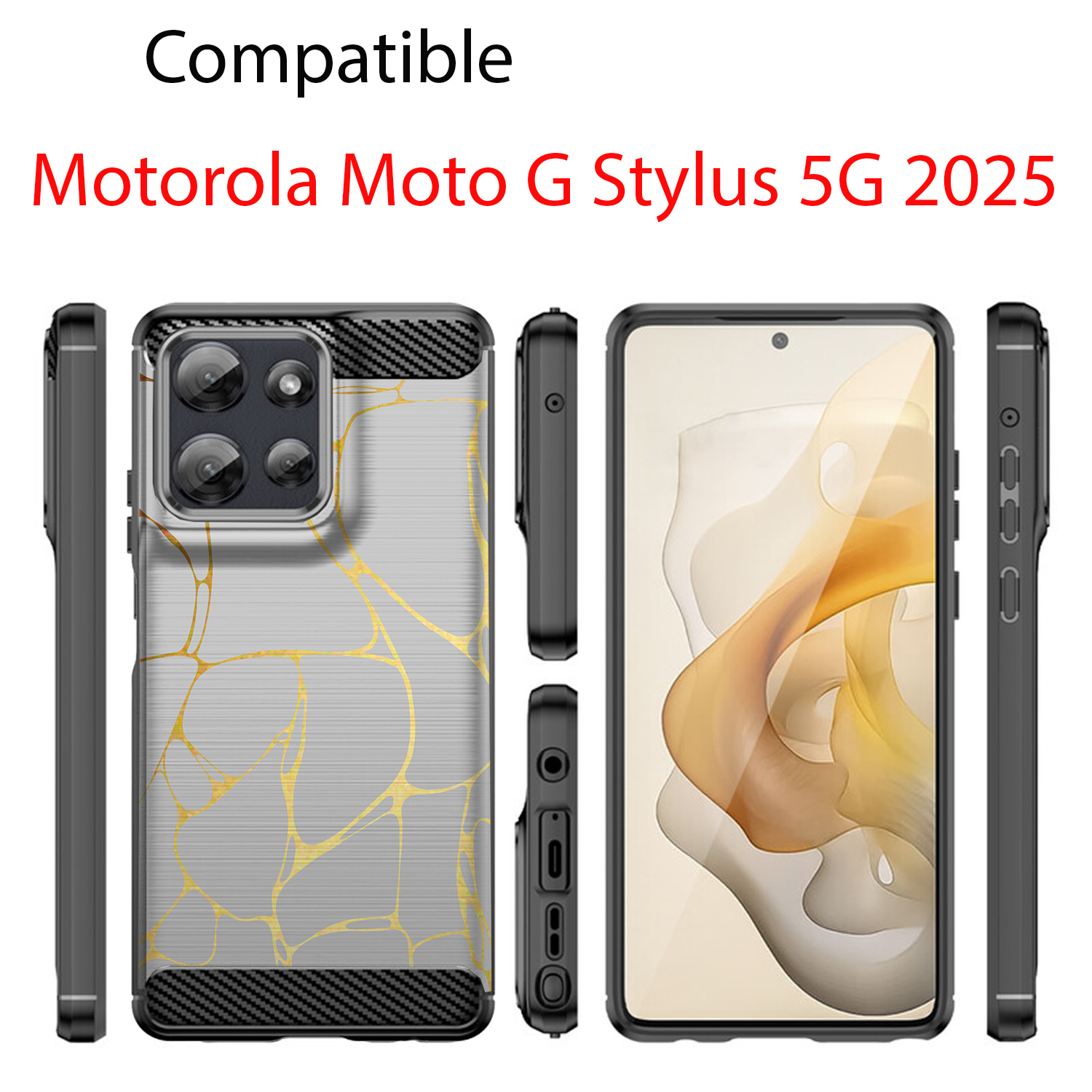 Custodia per Moto G Stylus 2025 | Flex TPU Fibra | Cover Protettiva Slim Nera - Foto 15 di 53