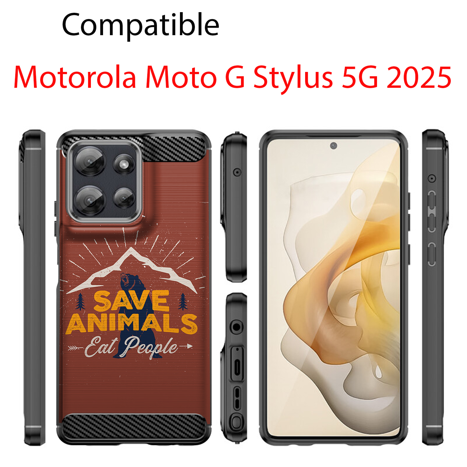 Hülle für Moto G Stylus 2025 | Flex TPU Faser | Matt Schwarz Flexibel Cover - Bild 7 von 89