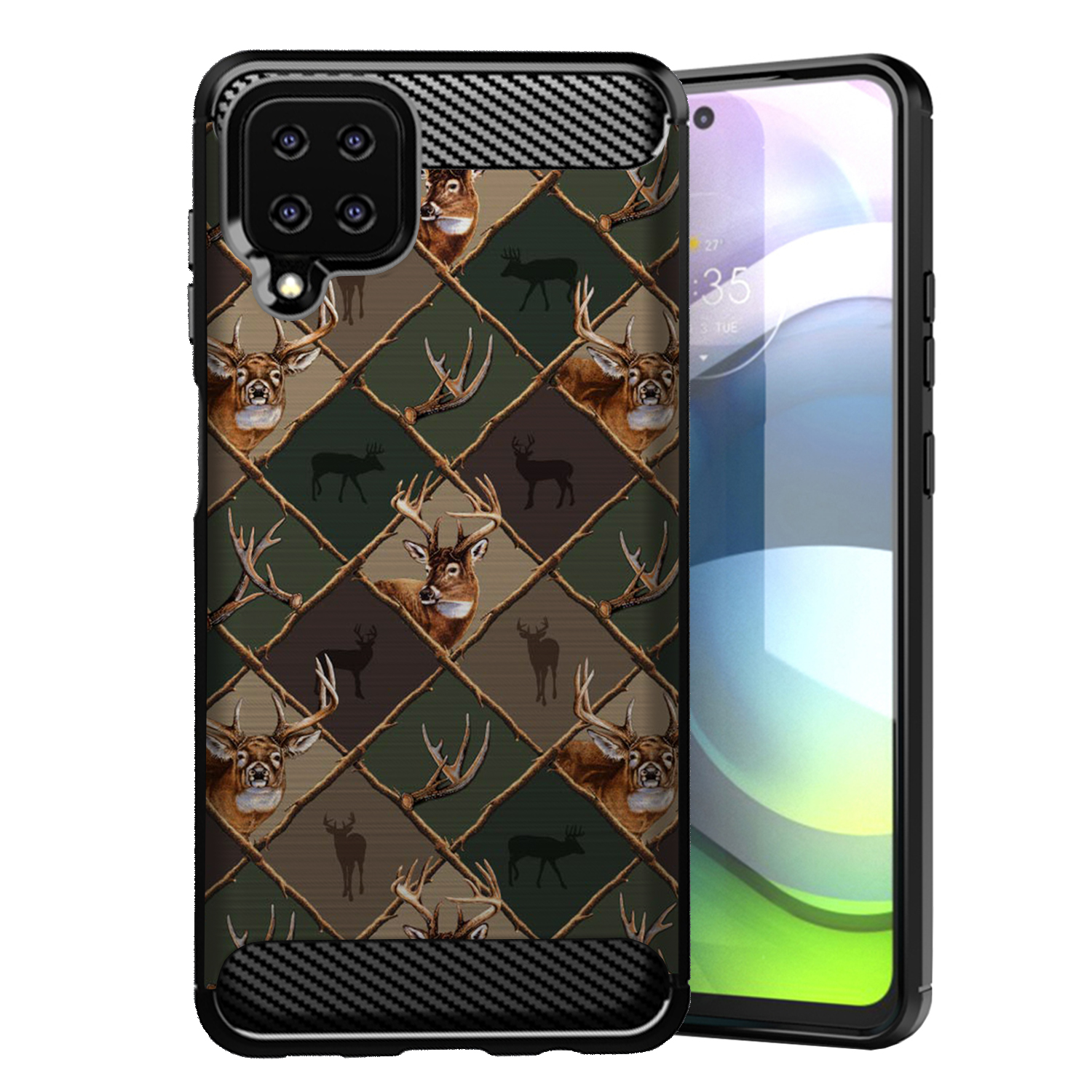 For [Samsung Galaxy A42 5G][Flex TPU Fiber SET12] Slim Shock Combat Case