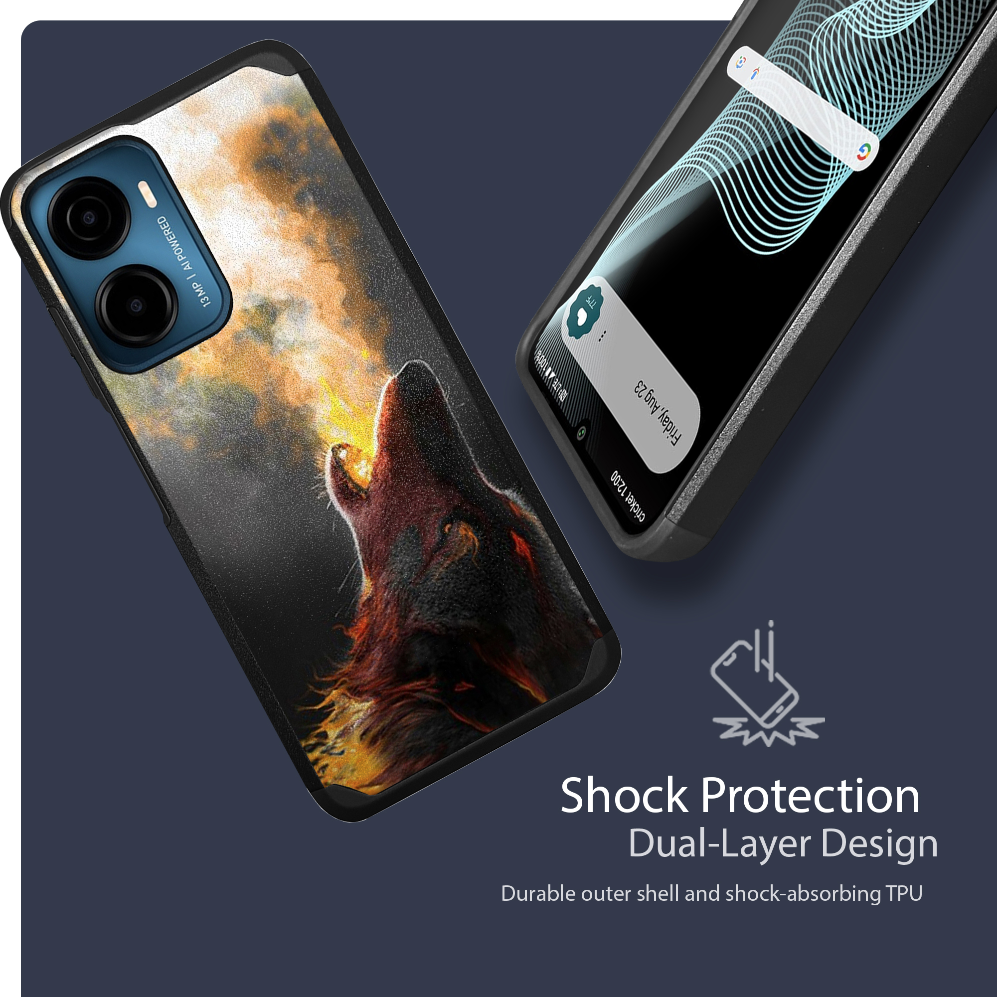 For [Propel 2 5G / Cricket Magic 2 5G 2024][Dual Two Piece Case]Shock Cover