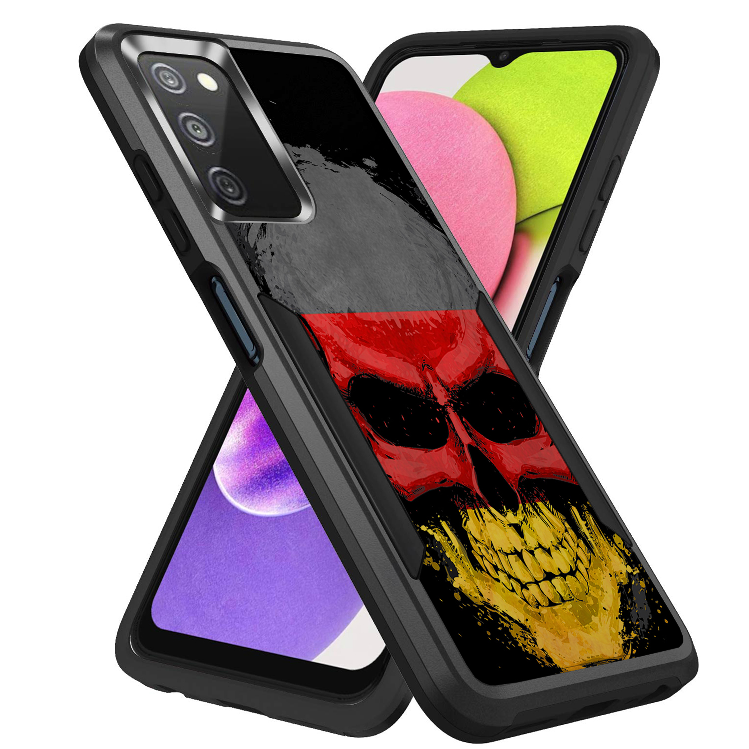 For [Samsung Galaxy A03S][DUAL TACTICAL][Hybrid Two Piece Case] Flag Case