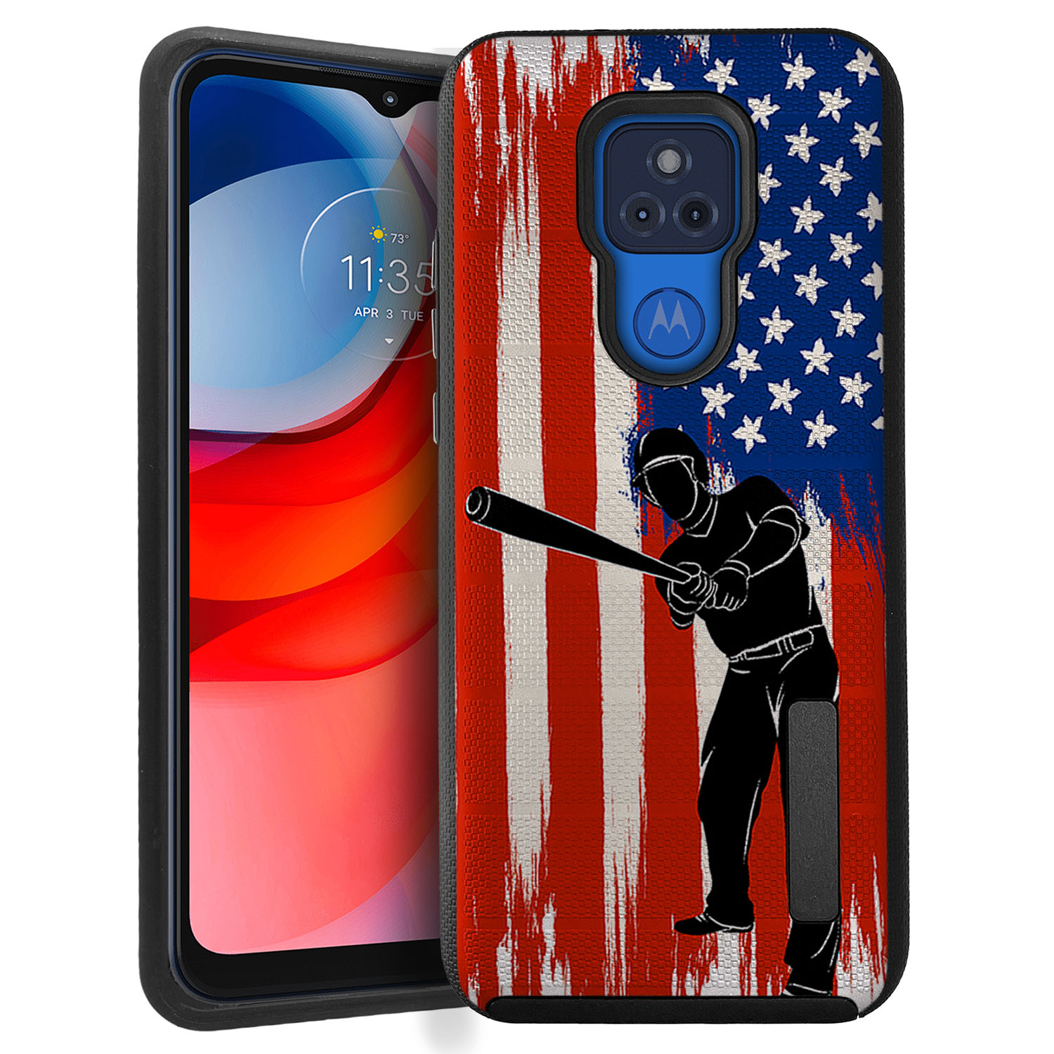 For [Moto G Play (2021 ONLY)][DUAL LAYER GRIP TACTICAL CASE] USA Sports