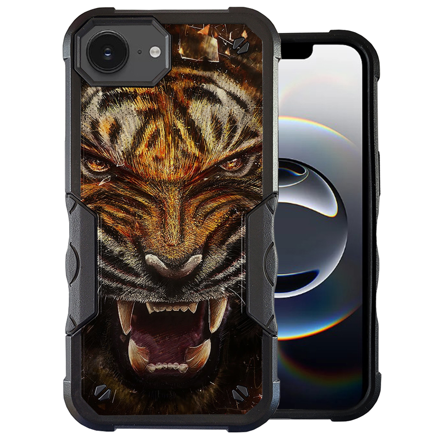 For [iPhone 16E][DUAL TACTICAL][Hybrid Two Piece Case]Shock Cover