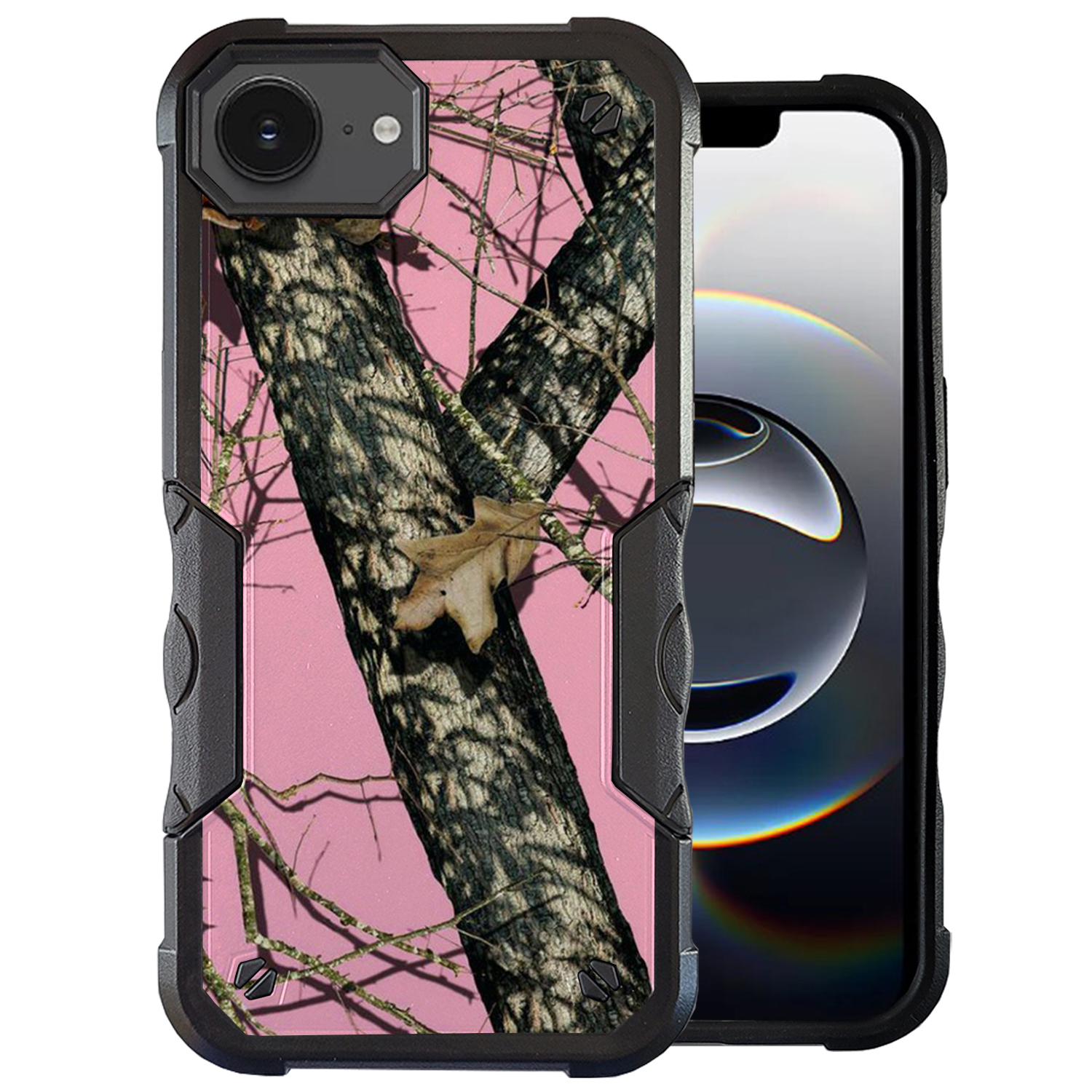 For [iPhone 16E][DUAL TACTICAL][Hybrid Two Piece Case]Combat Camo