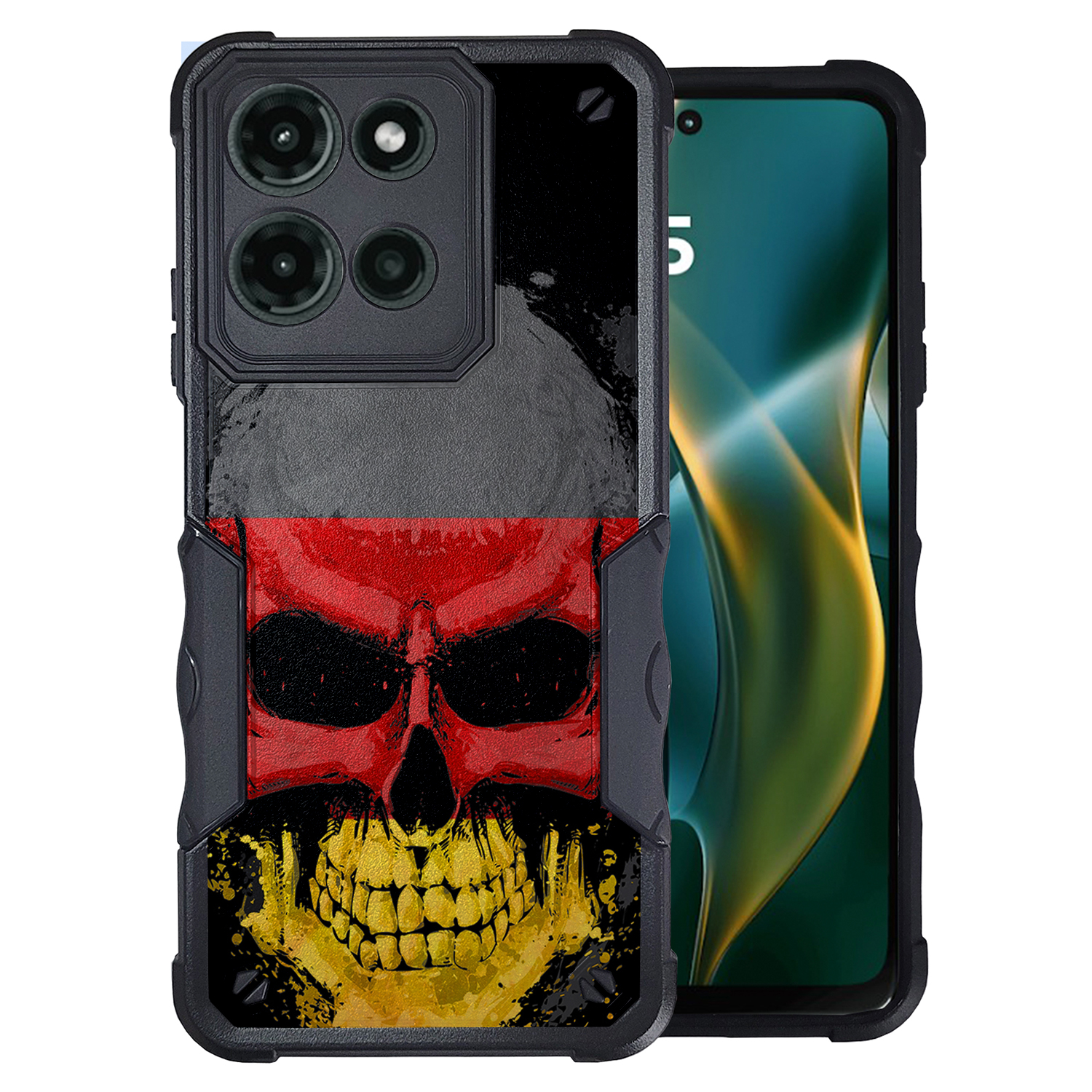 For [Moto G 5G (2025)][DUAL TACTICAL][Hybrid Two Piece Case] Flag Case
