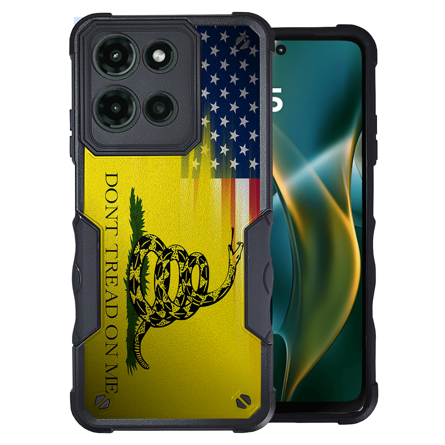 For [Moto G 5G (2025)][DUAL TACTICAL][Hybrid Two Piece Case] Black Case