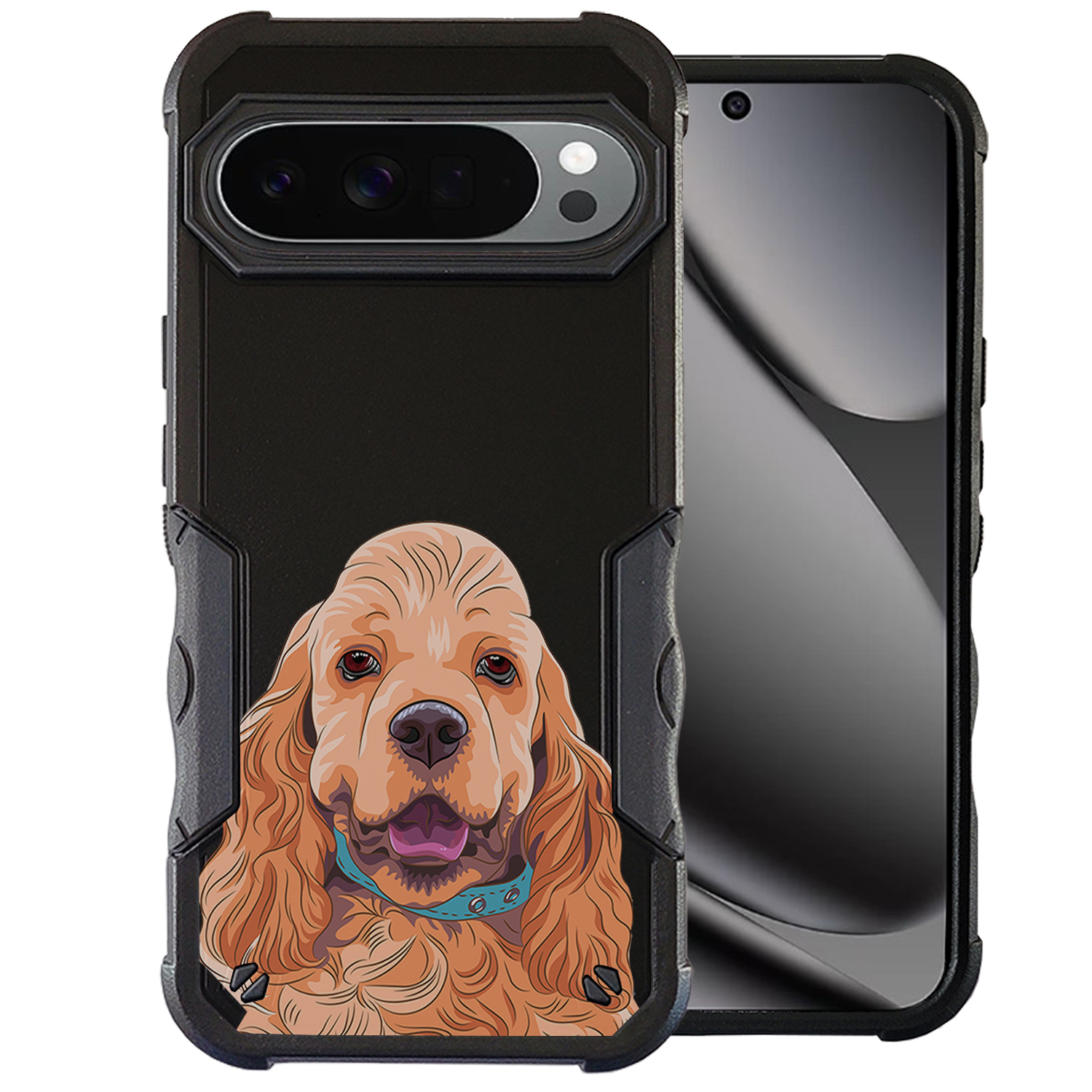 For [Pixel 10 / Pixel 10 Pro][DUAL TACTICAL][Hybrid Two Piece Case] Dog Cover