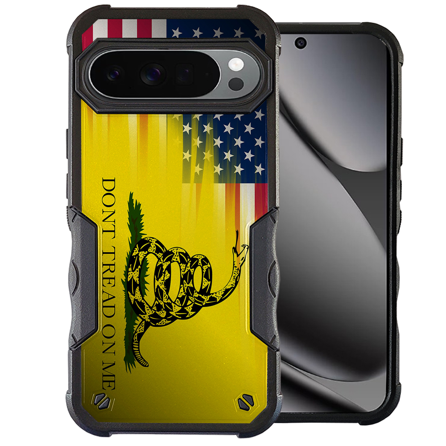 For [Pixel 10 PRO XL][DUAL TACTICAL][Hybrid Two Piece Case] Black Case
