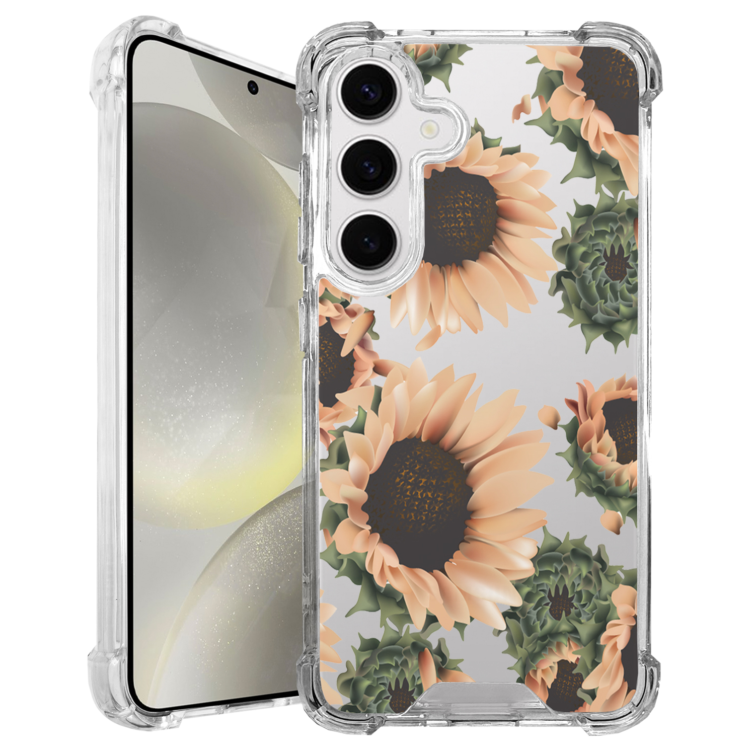 Case For [Samsung A14 5G][CRYSTAL CLEAR SET16] Slim Matte Floral Design